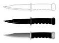 Military knife set illustration