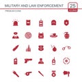 Military and Law enforcement icons set vector Royalty Free Stock Photo