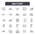 Military line icons, signs, vector set, outline illustration concept
