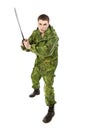 Military Man With Blade Royalty Free Stock Photo