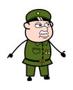 Military Man Expressionless Face Cartoon