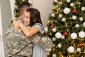 Military Man and his daughter for christmas