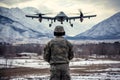 military man undergoing training drone control unmanned aerial vehicle generative ai Royalty Free Stock Photo