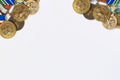 Military Medals on white backdrop Royalty Free Stock Photo
