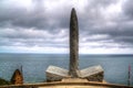 Military memorial on Pointe du Hoc, Normandie, France. Royalty Free Stock Photo
