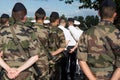 Military men in a parade during a comemoration Royalty Free Stock Photo