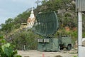 Military mobile radar station on the hill near Hua Hin city,Thailand