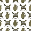 Military modern camouflage helmet army protection seamless pattern