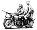 Military motorcycles Royalty Free Stock Photo
