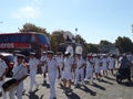 Military music band walking