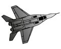 Military naval fighter jet aircraft, in flight, sharp vector Illustration Royalty Free Stock Photo