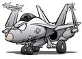 Military Naval Fighter Jet Airplane Cartoon Vector Illustration Royalty Free Stock Photo