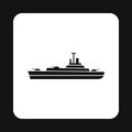 Military navy ship icon, simple style Royalty Free Stock Photo