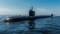 Military nuclear submarine launches torpedo missile in vast expanse of ocean waters