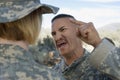 Military Officer Shouting At Female Soldier Royalty Free Stock Photo