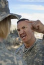 Military Officer Yelling At Female Soldier Royalty Free Stock Photo