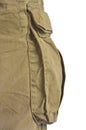 Military olive green army style cotton twill cargo pants storage