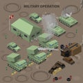 Military Operation Isometric Composition Royalty Free Stock Photo