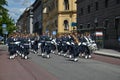 Military orchestra parade in Stockholm, Sweden