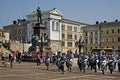 Military orchestra on Senate square in Helsinki. Finland