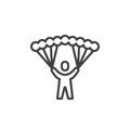 Military parachutist line icon