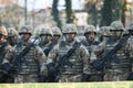 Military parade celebrating Romania`s National Day Royalty Free Stock Photo