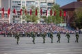 Military parade during celebration of the Victory day