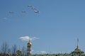 Military parade in the center of Moscow Royalty Free Stock Photo