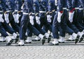 Military parade during the ceremonial Royalty Free Stock Photo