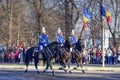 Military parade on horses for national day in Romania Royalty Free Stock Photo