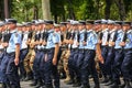 Military parade of National Gendarmerie (Defile) during the ceremonial of french national day, Cham