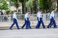 Military parade of National Gendarmerie (Defile) during the ceremonial of french national day, Cham