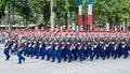 Military parade in Republic Day (Bastille Day) Royalty Free Stock Photo