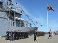 Military parade of seafarers,Lithuania Royalty Free Stock Photo