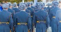 Military parade in the winter in Russia