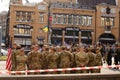 Military parade of 30 years Independence Day of Ukraine. US soldiers are preparing for a ceremonial march on Khreshchatyk street