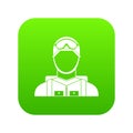 Military paratrooper icon digital green