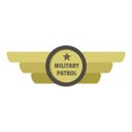 Military patrol icon logo, flat style