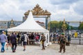 Military patrol, keeping the order, near Main entrance of Versailles