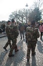 Military patrol in Montmartre quarter