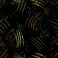 Military pattern with scratches of claws and sprays, seamless vector background