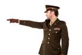 Military personnel pointing away Royalty Free Stock Photo