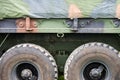Military Personnel Transport Truck Close Up