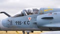 Military pilot in the cockpit of a combat airplane. Close up view Royalty Free Stock Photo