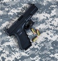 Military pistol for the holidays of Memorial, 4th of July and Veteran Day