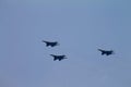 Military planes.Three MiG-29 jet fighter aircrafts. Royalty Free Stock Photo