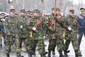 Military and police officers at a national event Royalty Free Stock Photo