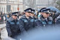 Military and police officers at a national event Royalty Free Stock Photo