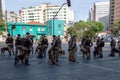 Military police soldiers with their dogs in city of Belo Horizonte preparing for the commemorative