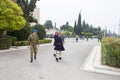 Military policeman escorting the guards from Hellenic Parliament